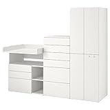 Ikea PLATSA/SMÅSTAD Aufbewahrungskombination, 210x79x181 cm, weiß / mit Wickelkommode