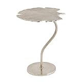 riess-ambiente.de Dekorativer Beistelltisch Ginkgo Leaf 53cm Silber Handmade Metall