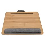 BDYHOO Laptop-Schreibtisch Multifunktionaler Bambus-Schreibtisch Betttablett Laptop-Tablett Mit Gepolstertem Schoß Arbeitstablett Und Bettspieltisch Breites Schreibtablett aus Holz Für Das Heimbüro