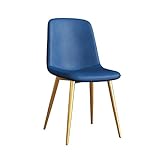 Moderne Küchen-Esszimmerstühle Kunstleder-Esszimmerstühle aus mattem Wildleder mit Rückenlehne, weichem Kissen und robusten Metallbeinen für Büro, Lounge, Küche, Schlafzimmer (Color : Blue,