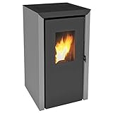 Invicta Pelletofen Bassano 5 grau – Stahl – 5 kW – Heizfläche 48 m² – grüne Flamme 7 Sterne