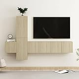 lvssiao TV-Modul für Wohnzimmer, TV-Wandmöbel, 5 Stück, Spanplatten, Farbe Eiche, Sonoma TV-Tisch, einfache Reinigung für Schlafzimmer, Esszimmer, Wohnzimmer