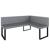 Eckbank Akiko Metal - Eckbankgruppe für Ihrem Esszimmer, Küche modern, Sitzecke, Essecke. Perfekt für Küche, Büro und Rezeption. Solide und Starke Verarbeitung. (Soft 29, 168x128cm rechts)