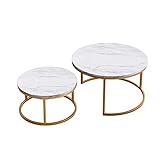 Satztische Fürs Wohnzimmer - Kaffeetische Satz - Wohnzimmertische - Wohnzimmertisch rund - Kaffeetische Satz 2 - L80x B 80xH45 cm (groß) & L60x B60x H33CM (klein)