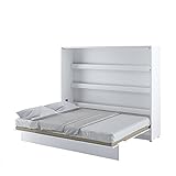 Schrankbett 160x200 LENART Wandklappbett BED CONCEPT Horizontal Weiß