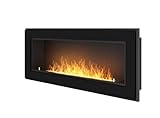 Bio-Kamin, Rame120 Bioethanol-Kamin mit Schutzglas 1200 mm x 490 mm, halbmatt schwarz.