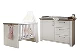 möbel-direkt Babyzimmer Sparset 2 teilig in Anderson Pine und Eiche Nelson mit Bett, Wickelkommode