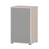 Lomadox Büro Büromöbel Aktenschrank in sandeiche mit grau, Büroschrank, Archivschrank, Ablageschrank, B/H/T: ca. 41/83,6/50,9 cm