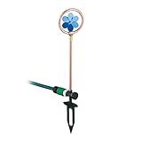 Relaxdays Sprinklerblume, Wasserspiel Garten, Rasensprenger Blume, mit Erdspieß, Sprinkler, HxD 55,5x11 cm, Kupfer-blau