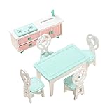 Toyvian 1 Set Miniatur-Stuhlhaus Kochnische Puppe Mit Mädchen Zimmertisch DIY Sitzend Speisekammer Schmuck Mini-Möbelmodell Esszimmerstühle Kinderdekor Holzküchenzubehör