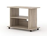 BIM Furniture TV Lowboard Schrank mit Rädern Yogi 80 cm TV Tisch Sideboard Kommode Hi-Fi Tisch (Sonoma Eiche)