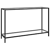 BULANED Konsolentisch, Beistelltisch, Sideboard Wohnzimmer, Flur Möbel, Couchtisch, Regal Wohnzimmer, Wohnzimmer Tisch, Transparent 120x35x75 cm Hartglas