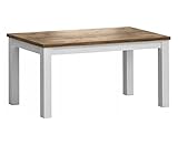 Furniture24 Tisch ausziehbare 160-203 cm Prowansja STD Esstisch Esszimmer (Kiefer Weiß/Lefkas Eiche)