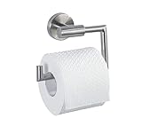 WENKO Toilettenpapierhalter Bosio Edelstahl matt - WC-Rollenhalter, ohne Deckel, Edelstahl rostfrei, 15 x 10.5 x 6.5 cm, Matt