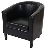 Mendler Sessel Newport T379, Loungesessel Clubsessel, Kunstleder - schwarz