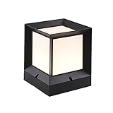 KROLE Säulenlampen Sockellampe Rasenlicht Gartenleuchten Quadratische Aluminium-Pfostenlampe Bodensäule Außenpoller Acrylwand Deck Hof Balkonbeleuchtung D16/22cm