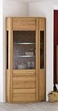 Beauty.Scouts AC NOVA Möbel Collection Eckvitrine Anabell Schrank m. Glaselement, Kernbuche, 65x209x65cm, Eckschrank Glasschrank Ausführung ohne LED Beleuchtung