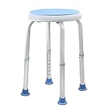VA-Cerulean Duschhocker, Duschstuhl für Senioren höhenverstellbar 37-53 cm, Toilettensitzerhöhung Anti-Rutsch-Füße Badewannensitz 360° drehbar, Typ 1