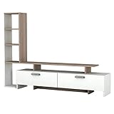 moebel17 1919 Simal TV Board Lowboard Fernsehtisch Fernsehschrank Sideboard Fernseh Schrank Tisch für Wohnzimmer, Holz, Weiß Cordoba, mit Türen, großes Regalelement, viel Stauraum, 168,2 x 22 x 120 cm