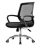 Komfort-Bürostuhl, 2 Stück, bequemer Bürostuhl, ergonomischer Schreibtischstuhl mit Armlehnen und höhenverstellbarem drehbarem Computerstuhl, Chefsessel für Zuhause, festes Sitzkissen