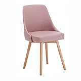 YCZHD Esszimmerstuhl, Mid Century Moderne Polsterstühle Premium Technologie Tuch Küchensitze mit Metallbeinen für Zuhause Esszimmer Wohnzimmer(Color:ROSA)