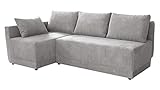 Mirjan24 Eckcouch Zeles Cord, Ecksofa mit Bettkasten und Schlaffunktion, Polsterecke Bettsofa, L-Form Sofa, Couch, Schlafcouch, Polsterecke (Poso 110, Seite: Links)