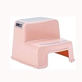QWEEE Trittschemel 2 Step, for Kinder und Erwachsene Nicht Beleg-Oberfläche und Füße for Potty, Bad und Küche Sicherer Materialien (Color : Roze)