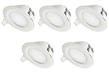 TEVEA PREMIUM LED Einbauleuchte - 230v - LED Einbaustrahler - helles, reines Licht - Deckenspot - Ultra Flach - IP44 - Energieklasse A+ - (5-er set) - Warmweiss