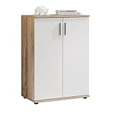Bobby Kommode in Old Style Optik, Weiß - Modernes Sideboard mit viel Stauraum für Ihren Wohnbereich - 60 x 82 x 35 cm (B/H/T)