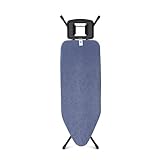 Brabantia - Bügelbrett C - für Dampfbügeleisen - XL-Dampfbügelbrett - Höhenverstellbar - für Links- oder Rechtshänder - Solider Vierfußrahmen - Bügeleisen bis 15 cm - Denim Blue - 124 x 45 cm