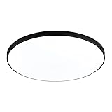 Modern Schlicht Led Deckenleuchte Deckenlampe 60W - Schwarz Deckenlampen Küche Flur - Bad Decke Badlampe Badezimmerlampe Deckenleuchten für das Bad - 4000K, 1000LM, IP44 Wasserfest Rund Lampe, Ø48cm