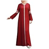 wjiNFDFG Bikini Hose Damen Bauchweg Bedruckte muslimische islamische Lange Frauen Abaya Maxi Kaftan Kleider Kleid Vintage Florale muslimische Kleidung Damen Kleidung Mit Totenkopf