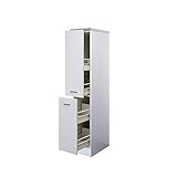 Flex-Well Midi-Apothekerschrank UNNA | Hochschrank | 2 Front-Auszüge, 4 Schubkästen | Breite 30 cm | Weiß