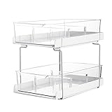 Renta KüChe Transparent Doppel Schichtiges Regal GewüRz Flasche Kosmetik Doppel Schichtiges Schubladen Auszugs Regal,A