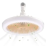 Werakou Deckenventilatoren mit Lichtern und Aromatherapie -Tabletten LED Lampe Fan Smart Silent Deckenventilator für Wohnzimmer Schlafzimmer E27 Converter Base