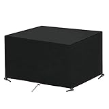 SanGlory Abdeckhaube Gartenmöbel Rechteckig, Wasserdicht und Winterfest Oxford Gewebe Gartentische Abdeckung, Abdeckplane Schutzhülle für Gartentische,Stühle und Möbelsets (125 x 63 x 71cm)
