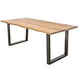 riess-ambiente.de Massiver Esstisch Living Edge 200cm Wildeiche geölt 3,5cm Tischplatte Holztisch Tisch Konferenztisch