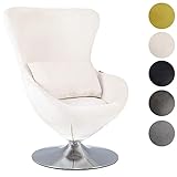 Mingone Sessel Samt Design Loungesessel Modern mit Kissen Einzelsofa Clubsessel Cocktailsessel Polstersessel mit Rücklehne Creme