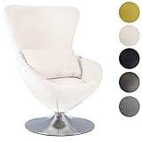 Mingone Sessel Samt Design Loungesessel Modern mit Kissen Einzelsofa Clubsessel Cocktailsessel Polstersessel mit Rücklehne Creme