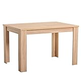 Homestyle4u 2182, Esszimmertisch 120X80 Küchentisch Esstisch Ausziehbar Holz Tisch Holztisch Braun Natur 120 x 80 cm