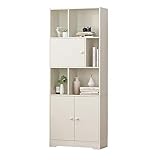 GALSOR Bücherregal aus Massivholz Einfache Bücherregal Bodenregal Home Schlafzimmer schmaler Steckplatz Kleiner Bücherregal Kinder Student Storage Storage-Schrank (Color : Bianco, Size : 160x24x60cm)