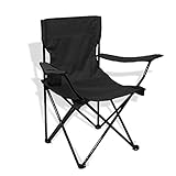 Campingstuhl Faltbar Camping Klappstuhl Strandstuhl Angelstuhl Faltstuhl Bis 150kg Mit Armlehne Und Getränkehalter Ultraleicht Folding Chair for Outdoor Balkon Terrasse Wohnzimmer Büro ( Color : Schwa