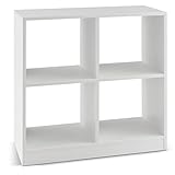 COSTWAY Bücherregal mit 4 Fächern, Würfelregal weiß, Standregal, Regal für Schlafzimmer, Wohnzimmer, Raumteiler, 73 x 33 x 73 cm