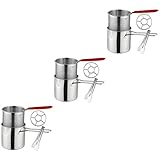 TEMKIN Mini-Korb, 2 Sets, Edelstahl-Fritteuse, Edelstahl-Fritteuse, Heimfritteuse, Mini-Fritteuse, Edelstahl-Bratpfanne, Ölpfanne, Edelstahl-Pfanne Korb (Color : Assorted Colorx3pcs, Size : 28X12X12
