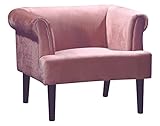 Atlantic Home Collection Sessel CHARLIE, Samt, Armlehnenstuhl mit Massivholzfüßen, Rosa, 74 x 86x 70