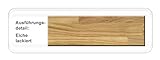 hochwertiger Säulentisch Ataro 2XL ausziehbar Esstisch Massivholz bootsform Säule C X-Form Holztisch Varianten, Holzart:Eiche Natur lackiert, Größe:180(280) x 90 Mittelauszug
