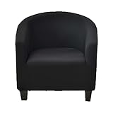 SANKECAAO Elastische Club Chair Schonbezug,Bezug Für Wannensessel Abnehmbar Cocktailsessel Bezug Mit Stretch Sofa überzug Sesselbezug Für Schlafzimmer-Schwarz-Large