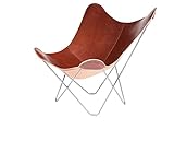 Cuero Design Pampa Mariposa Stuhl, Leder, Crude Oak/Chrome, 87cm