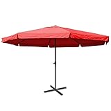 Sonnenschirm Meran Pro, Gastronomie Marktschirm mit Volant Ø 5m Polyester/Alu 28kg - bordeaux ohne Ständer