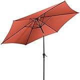 COSTWAY Sonnenschirm, Gartenschirm Marktschirm, Terrassenschirm Sechseck, Kurbelschirm Strandschirm Ampelschirm, Hängeschirm Farbwahl (Ø300, Orange)